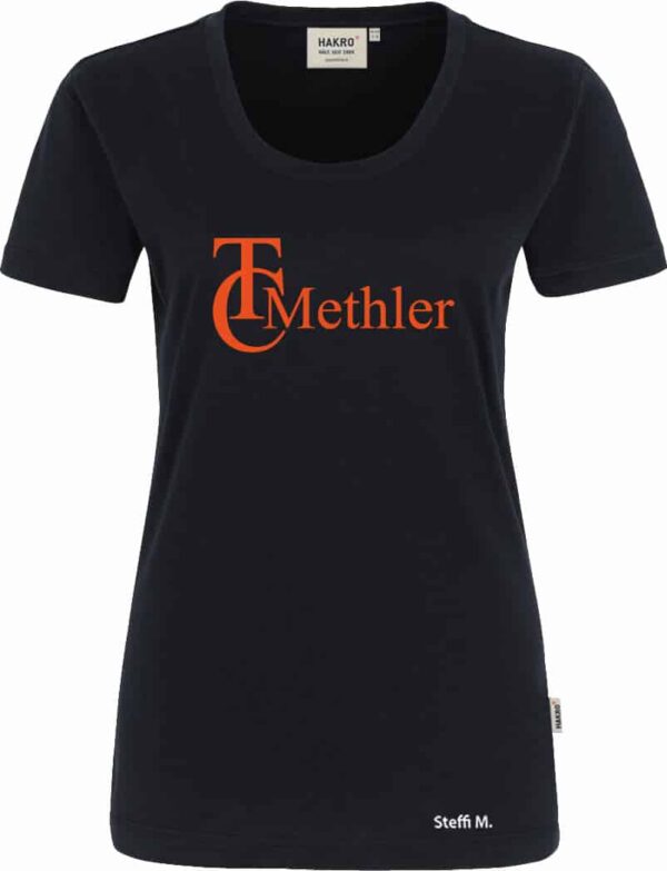 TC-Methler-Freizeitshirt-127-005-schwarz-Damen-orange-Name