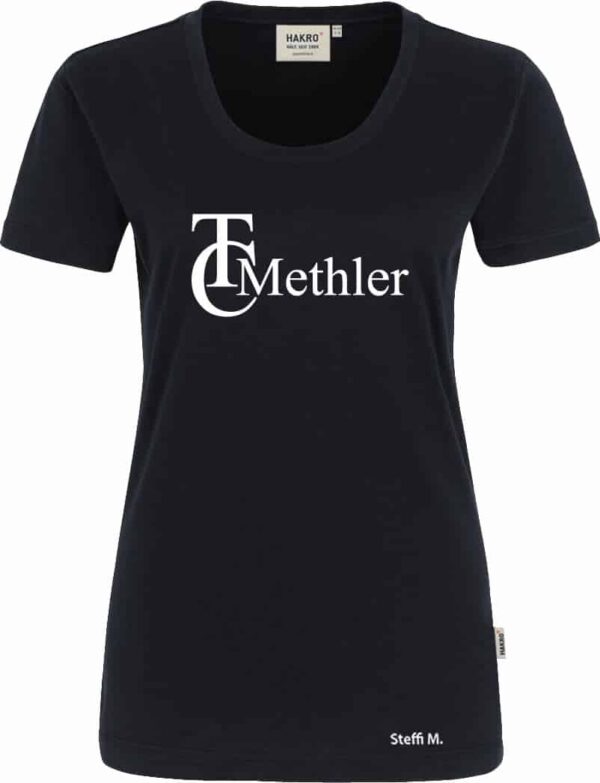 TC-Methler-Freizeitshirt-127-005-schwarz-Damen-weiss-Name